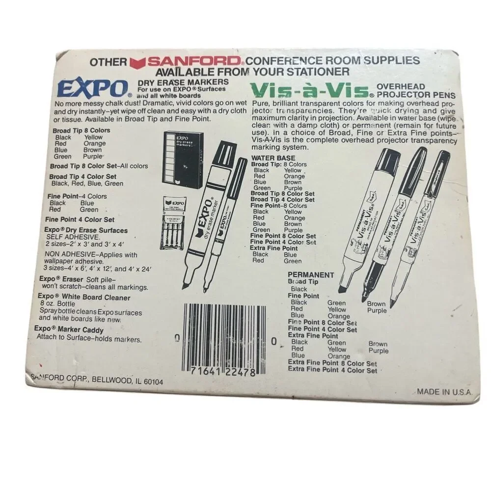Vintage Sanford flip chart markers in original box